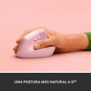Ratón Vertical Ergonómico Inalámbrico Logitech Lift 4000 DPI 5 Botones Rosa