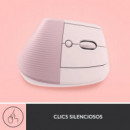 Ratón Vertical Ergonómico Inalámbrico Logitech Lift 4000 DPI 5 Botones Rosa