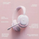 Auriculares Gaming Logitech G735 Inalámbricos con Micrófono DTS 7.1 Dolby Atmos Blancos (Aurora Collection)