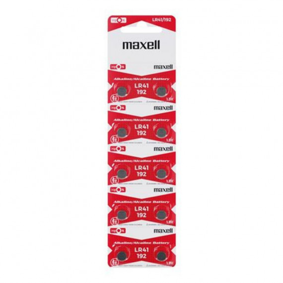 Pack de 10 Pilas de Botón Alcalinas MAXELL LR41/192 1.5V