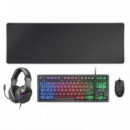 Pack Gaming 4 en 1 Mars Gaming MCP-RGB3 Negro (Teclado H-Mech, Ratón RGB, Auriculares, Alfombrilla)