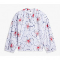 TOMMY HILFIGER - Poplin Relaxed V-neck Blouse - 0YG - F|WW0WW49644/0YG