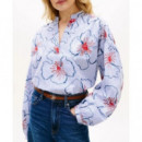 TOMMY HILFIGER - POPLIN RELAXED V-NECK BLOUSE - 0YG - F|WW0WW49644/0YG