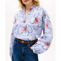 TOMMY HILFIGER - Poplin Relaxed V-neck Blouse - 0YG - F|WW0WW49644/0YG