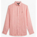 TOMMY HILFIGER - LINEN BENGAL STRIPE RF SHIRT - 0DM - F|MW0MW42400/0DM