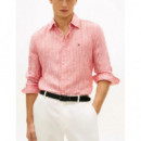 TOMMY HILFIGER - LINEN BENGAL STRIPE RF SHIRT - 0DM - F|MW0MW42400/0DM