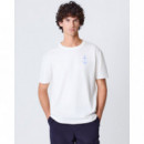 Camisetas Hombre Camiseta LA PAZ Dantas Off White / Wind Blue
