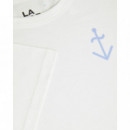 Camisetas Hombre Camiseta LA PAZ Dantas Off White / Wind Blue