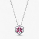 Pandora Collar Herbario Flor Rosa Brillante 394576C01