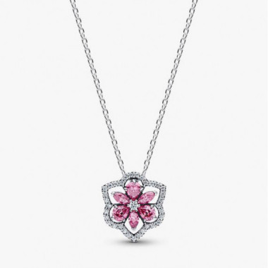 Pandora Collar Herbario Flor Rosa Brillante 394576C01