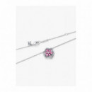 Pandora Collar Herbario Flor Rosa Brillante 394576C01