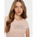 Guess Athleisure Camiseta Rosa V4BI16 KCIV1-G6O1