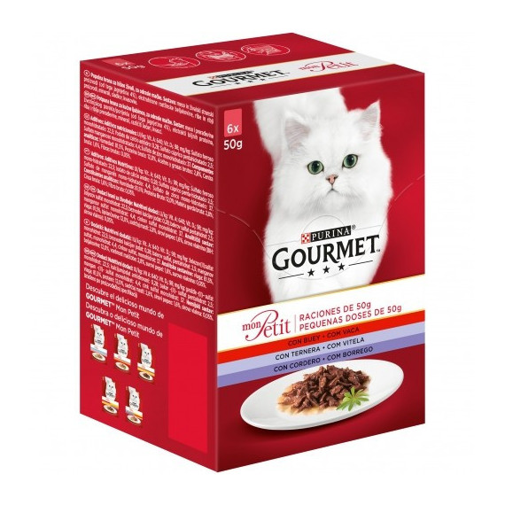 GOURMET Gato Mon Petit Carnes Surtido 6X50 Gr