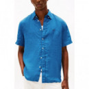 TOMMY HILFIGER - Pigment Dyed Linen Rf Shirt S/s - C4U - F|MW0MW41531/C4U