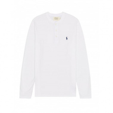 POLO RALPH LAUREN - slub jersey henley shirt - WHITE - 710790058002/WHITE