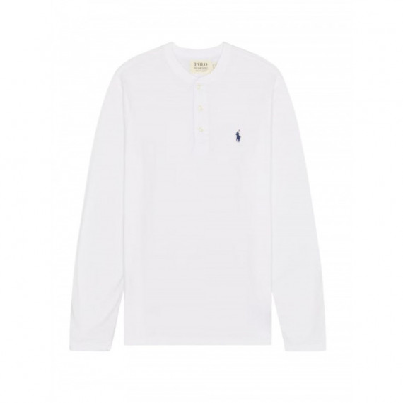 Polo RALPH LAUREN - Slub Jersey Henley Shirt - White - 710790058002/WHITE