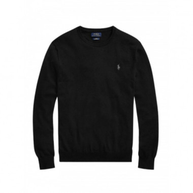 POLO RALPH LAUREN - SLIM FIT COTTON SWEATER - POLO BLACK - 710684957008/POLO BLACK