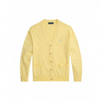 POLO RALPH LAUREN - COTTON V-NECK CARDIGAN - WICKET YELLOW - 710890562501/WICKET YELLOW