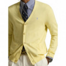 POLO RALPH LAUREN - COTTON V-NECK CARDIGAN - WICKET YELLOW - 710890562501/WICKET YELLOW