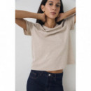 camisetas mujer Camiseta ESE O ESE Básica Trendy Taupe
