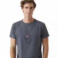 Scotta 1985 Camisas Camiseta SCOTTA Moto Girl Gris Oscuro