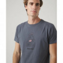 SCOTTA 1985 Camisas Camiseta Scotta Moto Girl Gris Oscuro