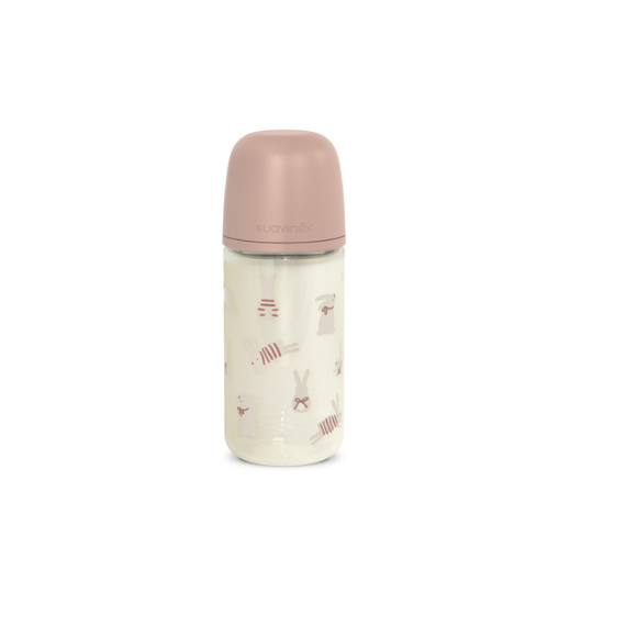 SUAVINEX Biberon B.a.vidrio Sil 3P 240ML Rosa