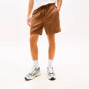 Pantalón corto amplio con lino y logo