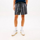 Pantalón corto amplio de popelín estampado