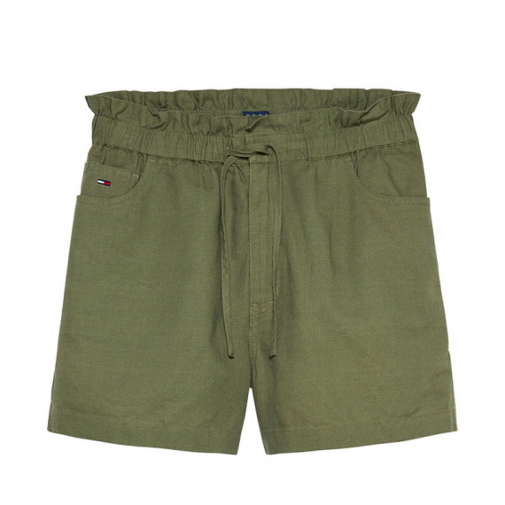 Shorts de cinco bolsillos en mezcla de lino