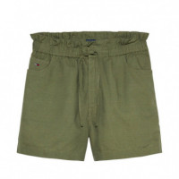 Shorts de Cinco Bolsillos en Mezcla de Lino  TOMMY HILFIGER