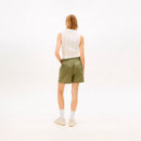 Shorts de cinco bolsillos en mezcla de lino