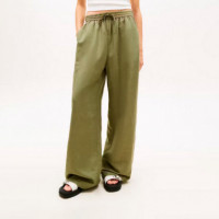Pantalón Holgado con Cordón en Mezcla de Lino  TOMMY HILFIGER