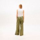 Pantalón holgado con cordón en mezcla de lino