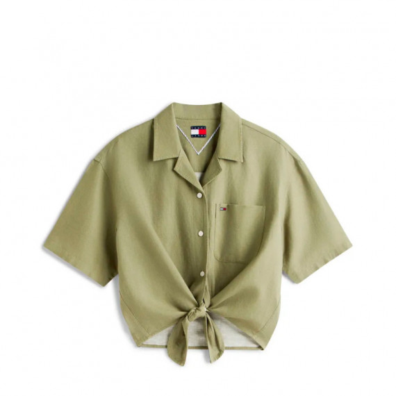 Camisa de Corte Amplio en Mezcla de Lino  TOMMY HILFIGER