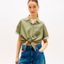 Camisa de Corte Amplio en Mezcla de Lino  TOMMY HILFIGER