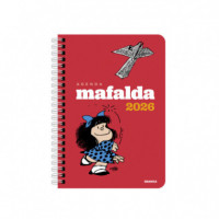 Mafalda 2026, Agenda Anillada Columnas Roja   2025