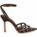 SANDALIA PALA ENREJADA STRASS BRONCE