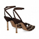 SANDALIA PALA ENREJADA STRASS BRONCE