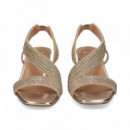 SANDALIA TIRA ANCHA EMPEINE STRASS ORO