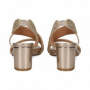 SANDALIA TIRA ANCHA EMPEINE STRASS ORO