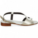 SANDALIA ONDA BLANCO METAL PLATINO 