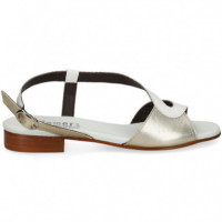 Sandalia Onda Blanco Metal Platino   PLUMERS