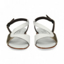 SANDALIA ONDA BLANCO METAL PLATINO 