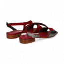 SANDALIA ONDA GUINDA METAL ACERO