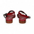 SANDALIA ONDA GUINDA METAL ACERO