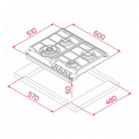 Placa TEKA Gzc 64320 Xb Cristalgas Exact Flame 112570191