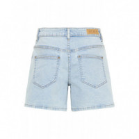 Pantalones Cortos Shorts ICHI Twiggy Denim Light Blue Stonewashed