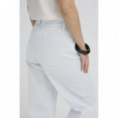 B-Young Vaqueros Mujer Jeans B.YOUNG Wide Light Blue Denim Stripe