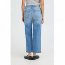 Pantalones Mujer Jeans ICHI Twiggy Cropped Light Blue